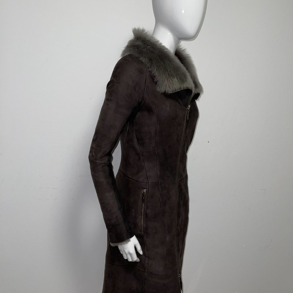 VESPUCCI SHERLING leather coat - Picture 2 of 11